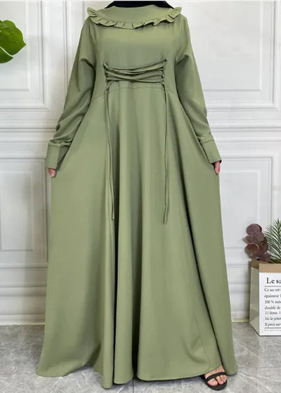 Chiffon Linen Long Sleeve Dress