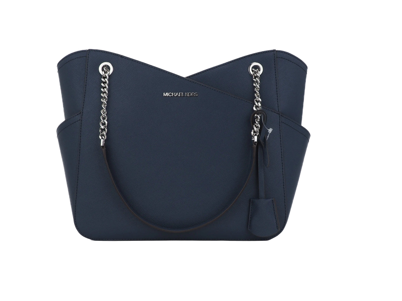 Michael Kors Navy Saffiano Chain Tote Bag